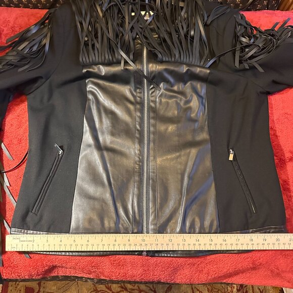 Black Fringe Moto Jacket - Size - Picture 11 of 11